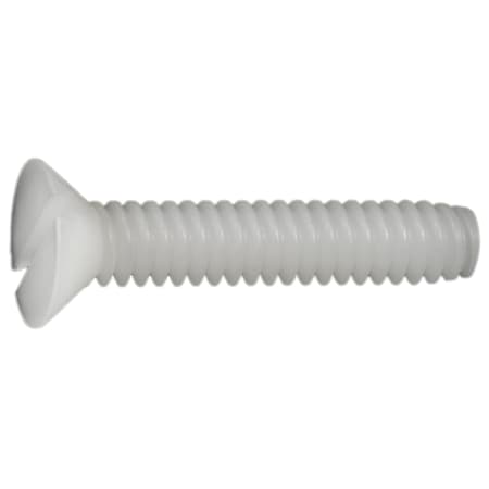 1/4-20 X 1 In Slotted Flat Machine Screw, Plain Nylon, 10 PK